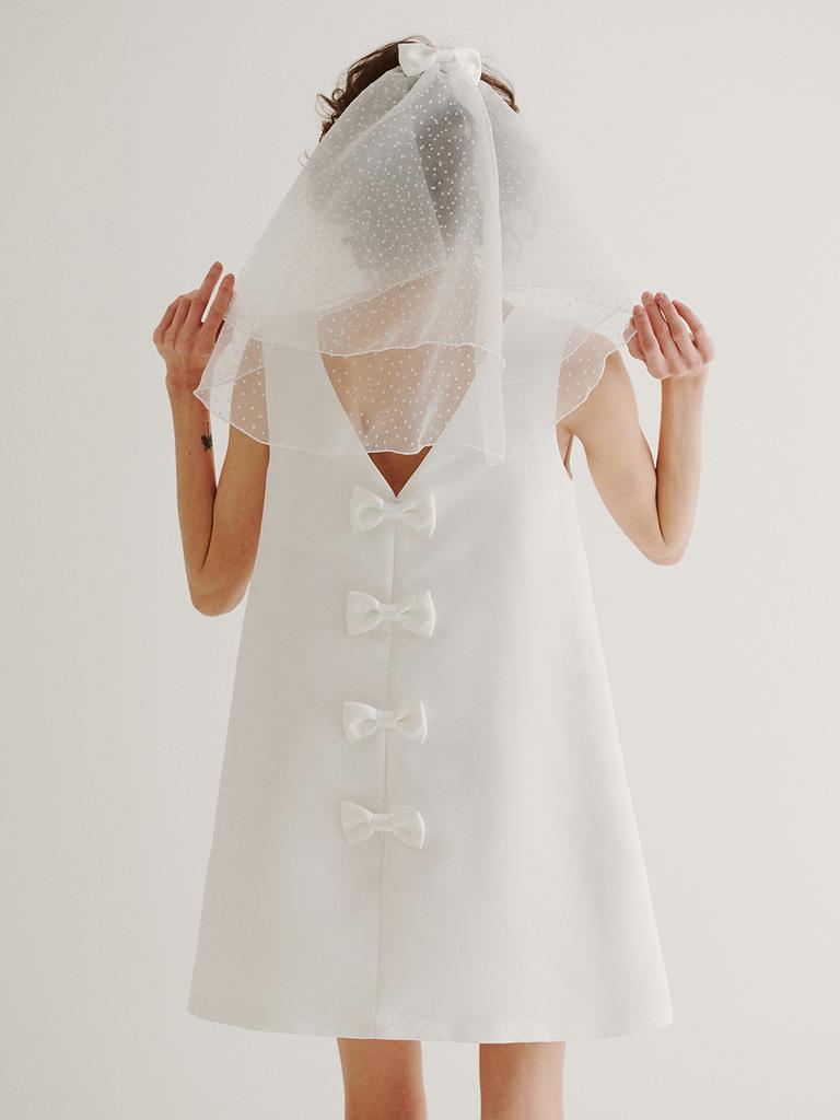 GANISONG Bridal Bow Shower Dress_White