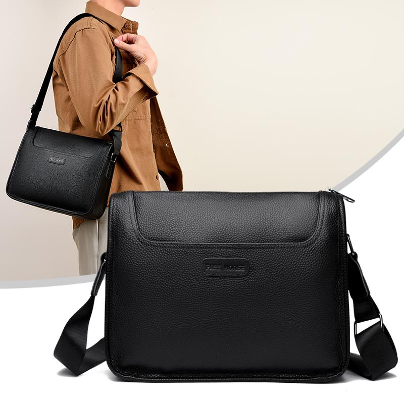 

100% Cow Leather Shoulder Bag Brand Large Capacity For Luxury Designer Handbag Men s Genuine Leather Single Crossbody Bags 29cm 10cm 24cm
