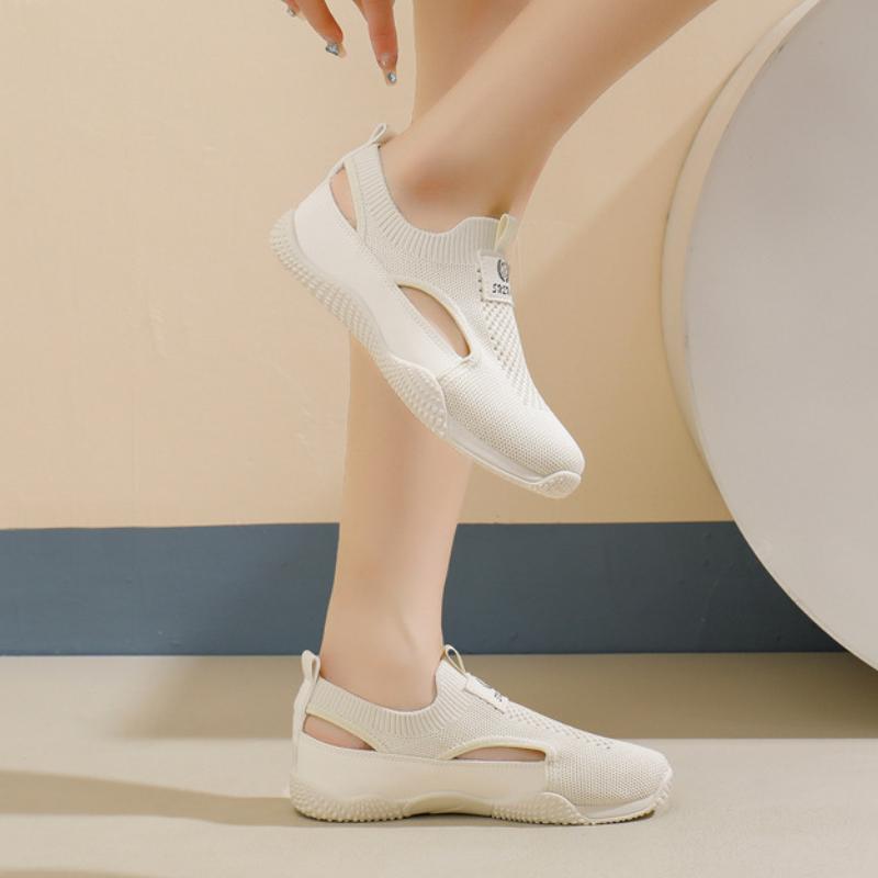 Madingi tinklelio sandalai 2024 vasaros nauji tuščiaviduriai kvėpuojantys laisvalaikio bateliai storapadžiai universalūs moteriški vulkanizuoti bateliai sportbačiai