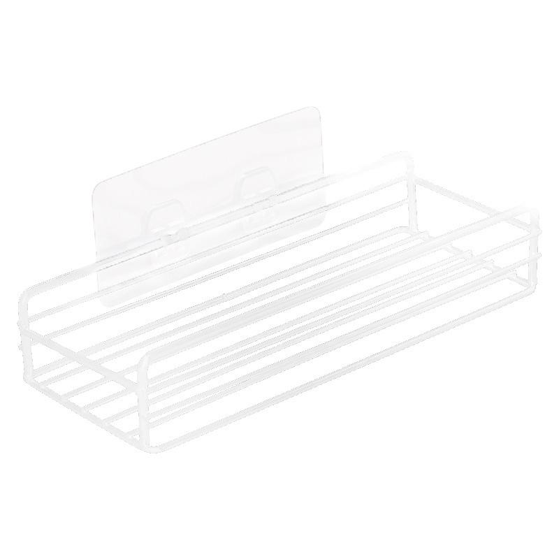 Wrought Iron Bathroom Storage Shelf Wall Hanging Shower Gel Storage Shelf Square Perforation-free Seamless Finishing Shelf Storage Shelf