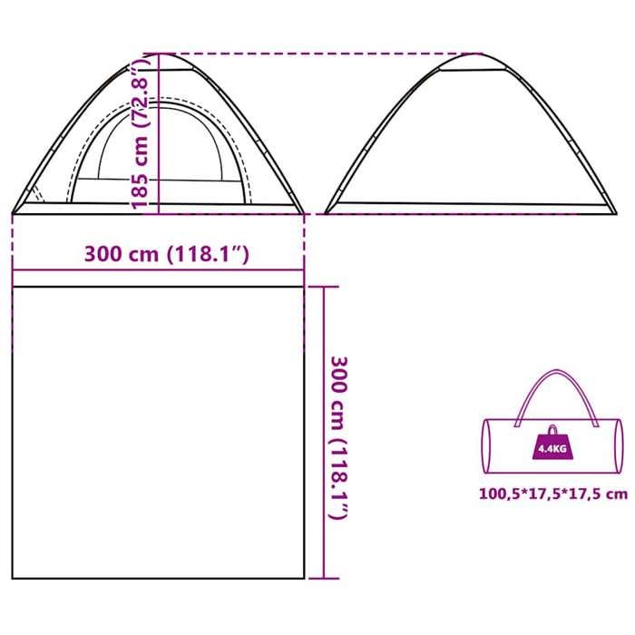 Tente de camping - vidaXL - 5 personnes - Imperméable - Système de dégagement rapide - Gris et orange
