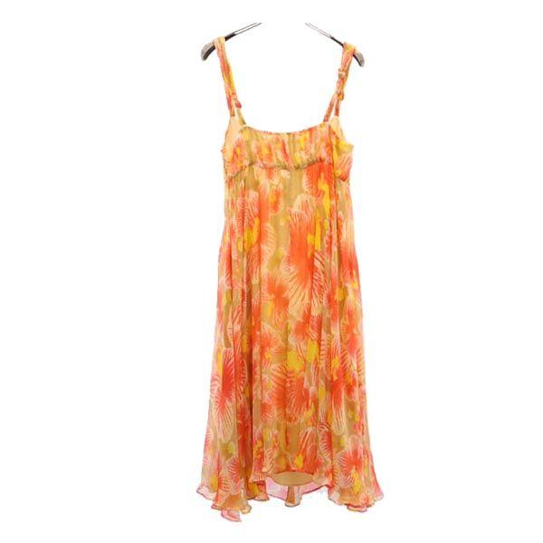 Diane von Furstenberg Silk Floral Cami One Piece 2 Orange Series Women Used
