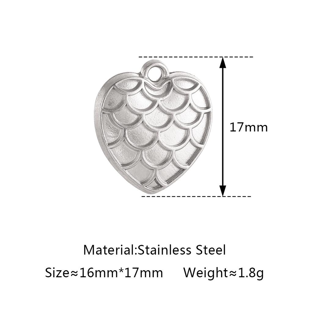 3Pcs Sweet Heart Charms Stainless Steel 3D Lucky Sacred Heart Pendants Handmade Jewelry Making Accessories DIY Necklace Earrings