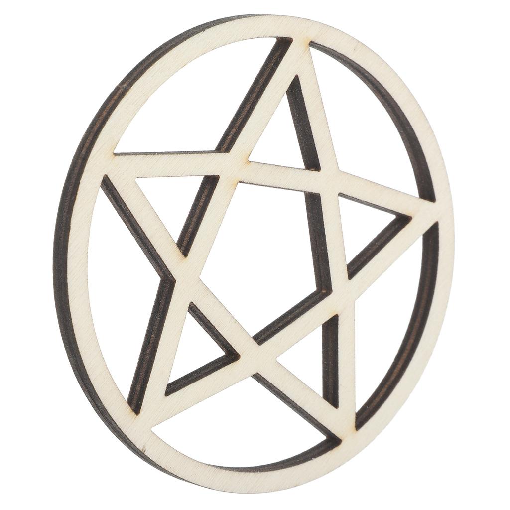 Energy Stone Stand Wooden Altar Tile Tiles Desktop Decoration Vintage Adornment Sacrifice Supply Retro Style Decors Pentagon