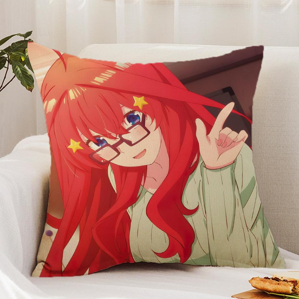

Cute The Q-Quintessential Q-Quintuplets Cushion Cover Premium Comfort Reversible Pillow Cover - Dual - Use Design for Home & Car 12x12Inch