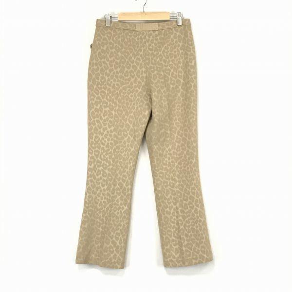 Itariya/Straight Easy Pants with Rhinestones/Women’s M/Inseam 67cm/Beige/Leopard/Stretch(USED)