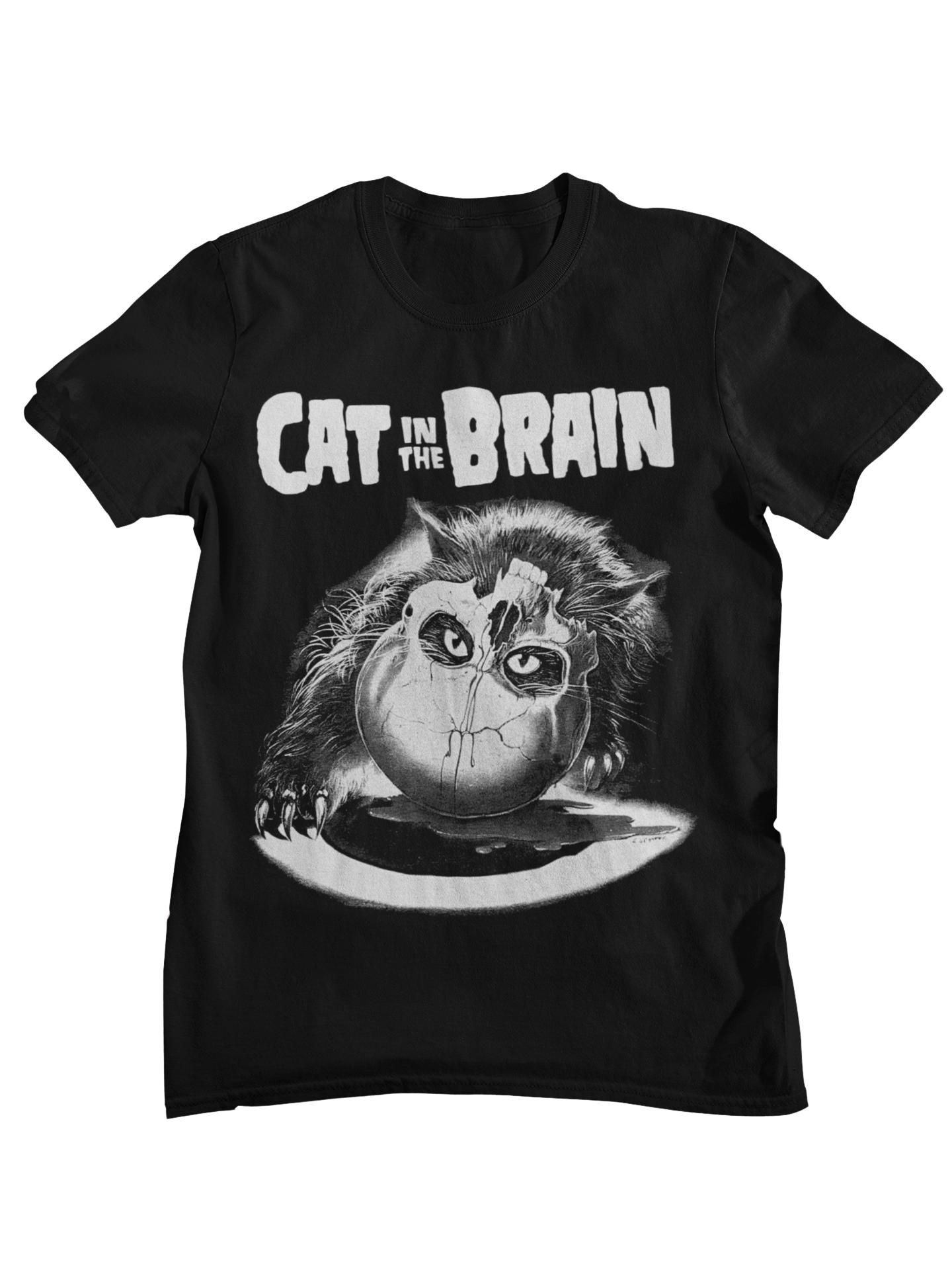 

Cat In The Brain Retro Horror Movie Graphic TShirt Unisex Women Vintage s Cult Classic Cotton Casual Streetwear Tops 4XL