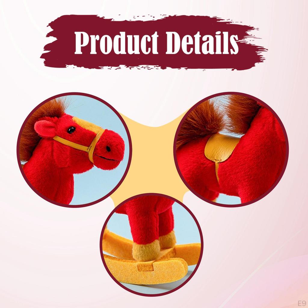 15cm Rocking Horse Toy Doll Decor Cute Realistic Hugging Stuffed Animal Farm Decoration