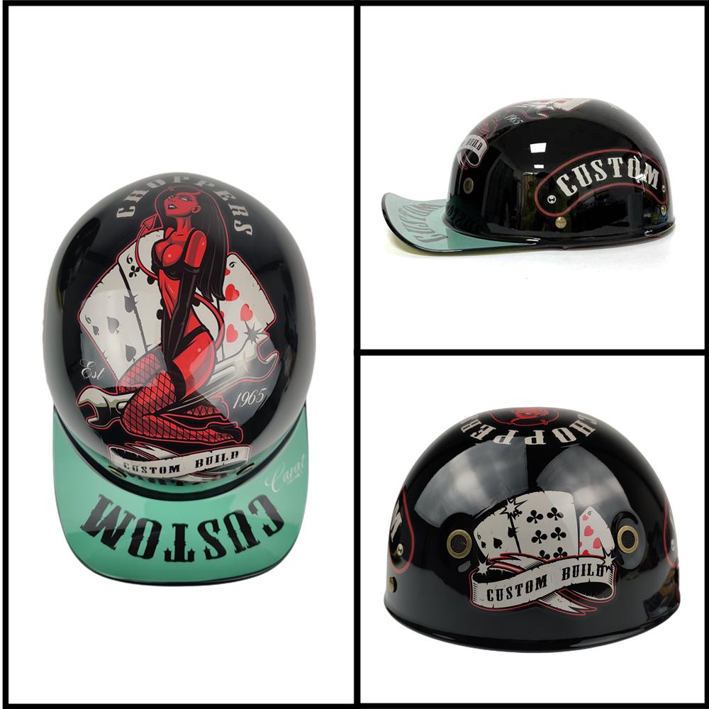 Retro Open Face Motorcycle Helmet Unisex Vintage Style Scooter Baseball Cap Half Hat for Chopper Electric Motorcycles