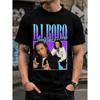 T-shirt Grafica Uomo Nera Retrò Anni '90 DJ Bobo Party Like It's 1994 Manica Corta Girocollo Cotone Casual Streetwear Top