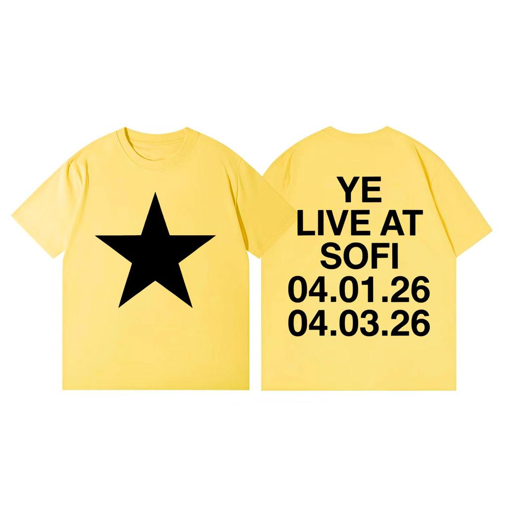 Rapper Kanye West Tour 2026 Merch T-shirt Unisex Moda Donna Hip Hop Manica Corta T-shirt Cotone Alta Qualità T-shirt Oversize