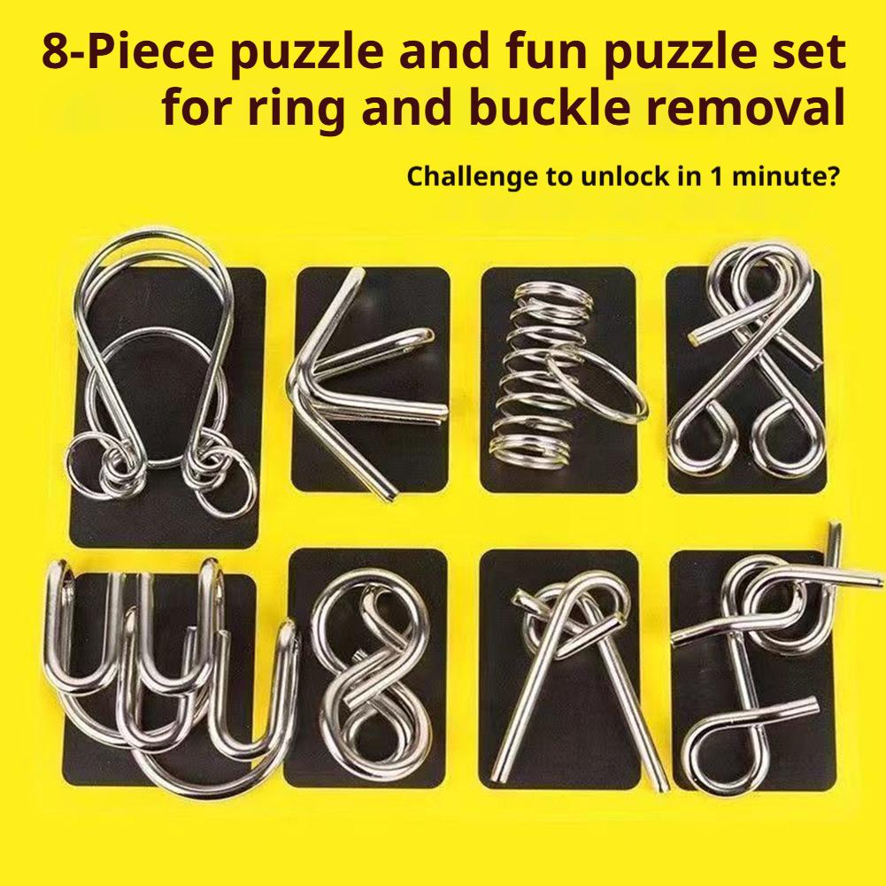 Metal Montessori Puzzle Wire Mind Brain Teaser Puzzles Children Adults Interactive Game IQ Mind Brain Teaser Puzzles