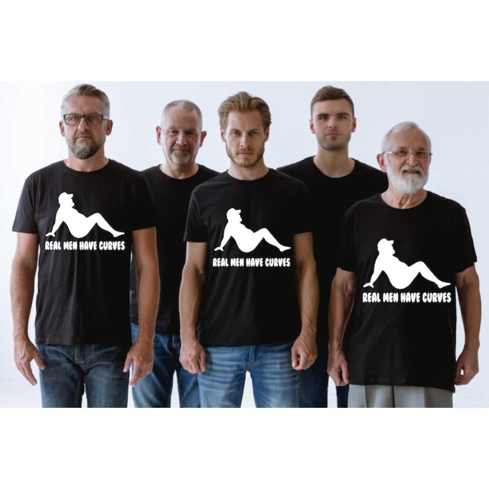 REAL MEN HAVE CURVES Funny Mens Tshirt Birthday Novelty T-Shirt Father s Day Gift Shirt Daily Life Casual Trend Cotton Tee To... S разноцветный