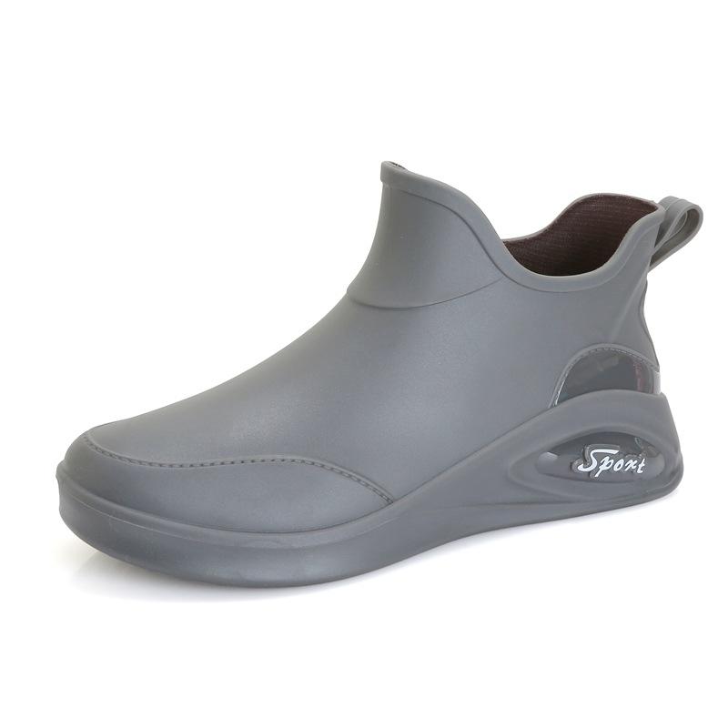 

Wind short tube rain shoes men s tide waterproof and non-slip couple outdoor fishing shoes soft-soled rubber shoes water wash car rain boots 44 серый