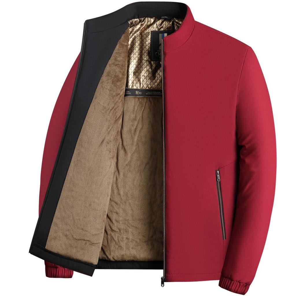 Men's Plus Velvet Thick Cotton Jacket for Autumn/Winter – Middle-aged & Elderly