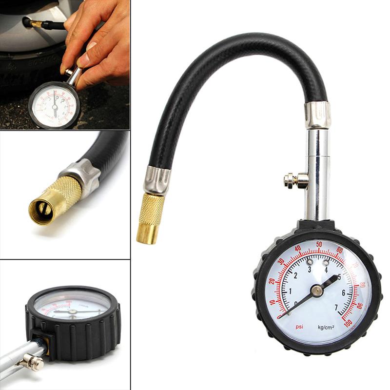 Auto Car Truck Motor Tyre Tire Air Pressure Gauge Dial Meter Tester 0-100Psi