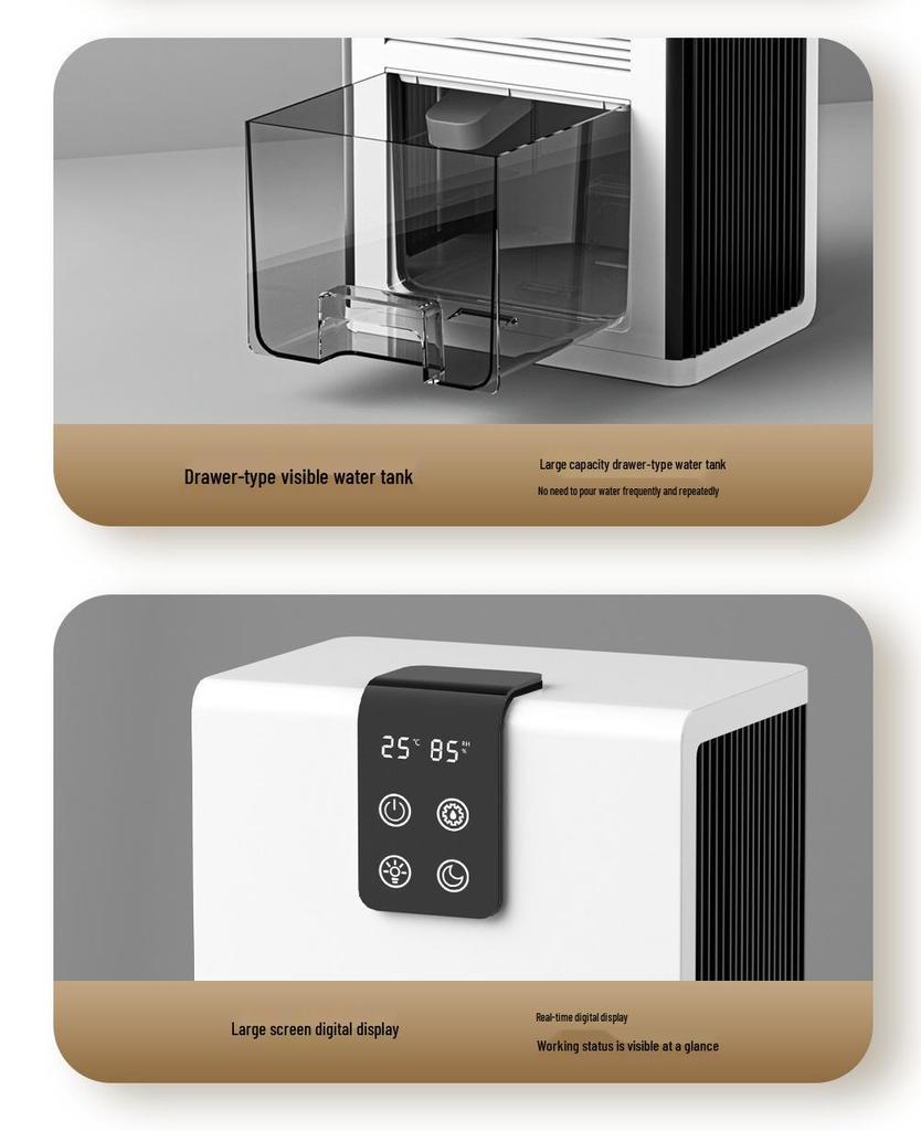 Compact Digital Dehumidifier & Quiet Air Purifier for Home, Dorm, Bedroom, or Basement.