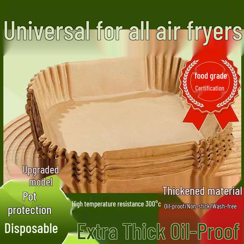 High-Temp Resistant Silicone Oil-Absorbing Air Fryer Paper Tray for Oven & BBQ