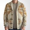 Men's European & American Style Jacquard Long Sleeve Knit Sweater Jacket - Autumn/Winter.