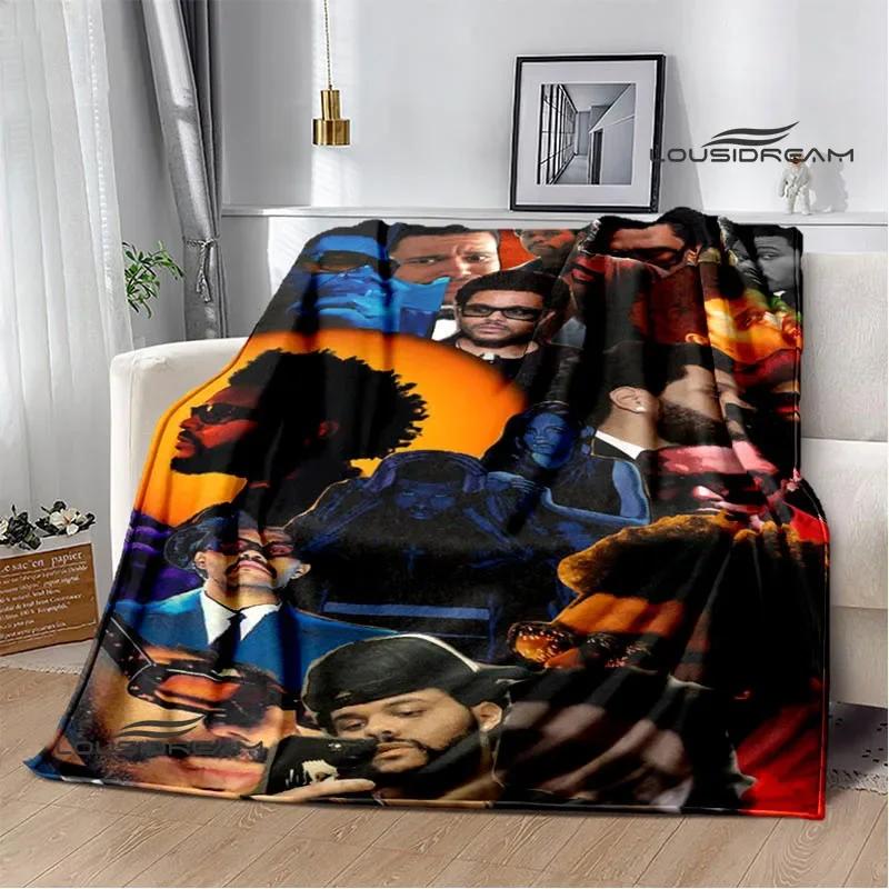 Singer The Weeknd Print Blankets Flange Warm Blanket Soft and Comfortable Home Travel Bed Blanket Picnic Blankets Birthday Gift