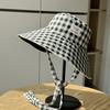 Wide-brimmed Double-sided Sun Protection Hat for Women, Spring and Summer Plaid Versatile Casual Fisherman Hat, Outdoor Travel Vacation Sun Hat