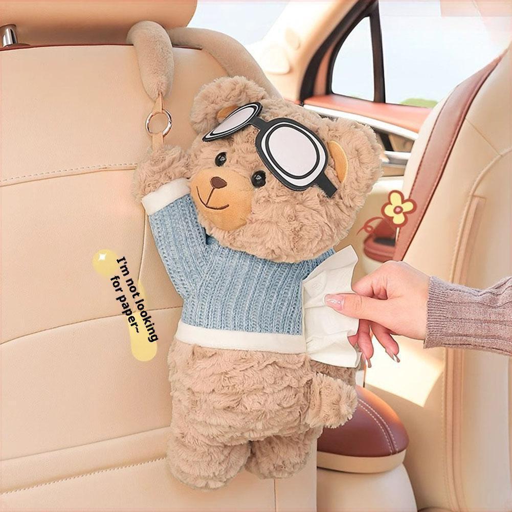Katutude Boîte à Mouchoirs Mignonne En Peluche En Forme D'animal De Dessin Animé - Boîte De Rangement Décorative Pour Voiture, Appui-tête, Accoudoir - 6