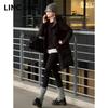 Jinyujie 2024 Winter Women's Hooded Mid-Length Puffer Down Jacket