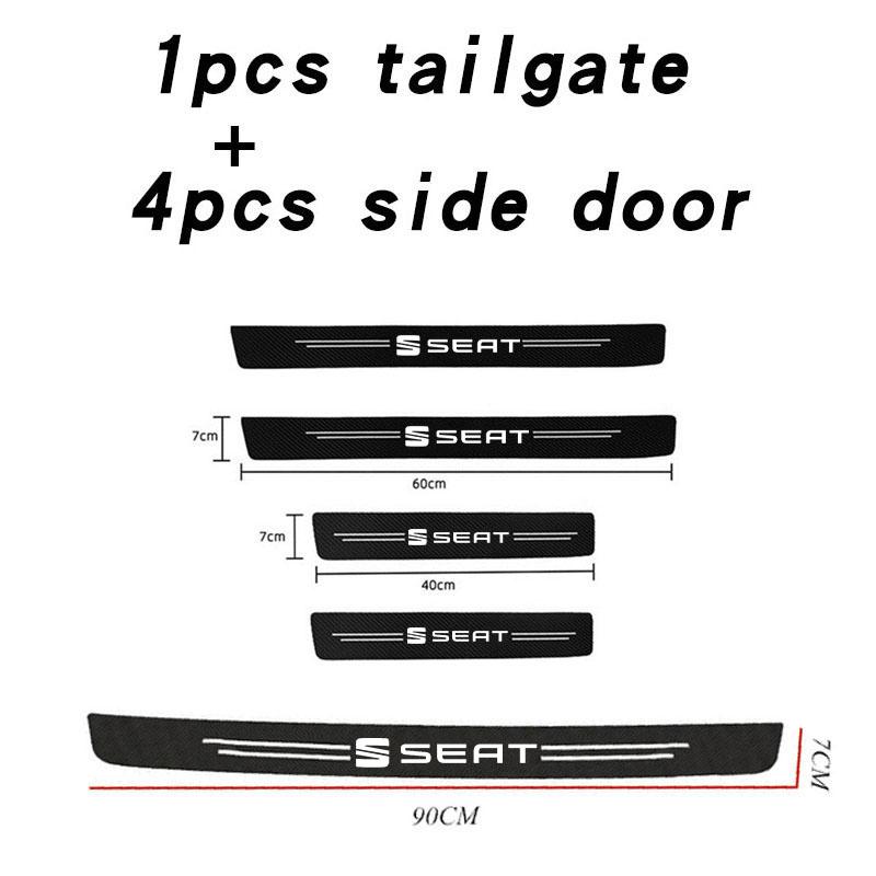 AAFH1 Carbon Fiber Car Door Sill Sticker Trunk Bumper Protective Sticker For Seat Leon Ibiza Alhambra Exeo Altea Arona Mii Accessories