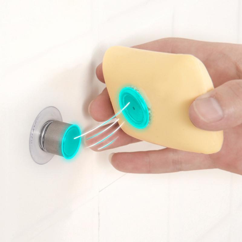 Strong Magnetic Soap Holder Wall Mounted Soap Holder Suction Cup Storage Soap Dish for Bathroom Punch-free Install