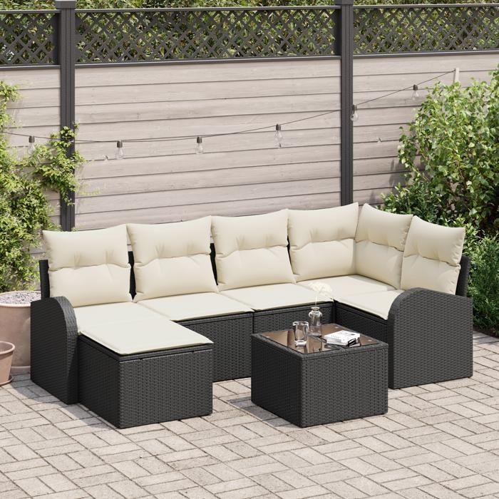VidaXL Ensemble de canapés de jardin 6 pièces avec coussins en rotin synthétique brun 3354786