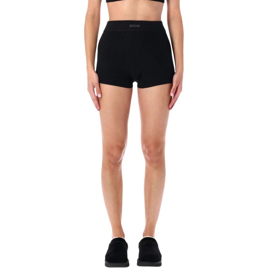 Fear Of God Essentials FW25 Logo Plaque High Waist Shorts Women shorts 192SP257700FW-BLACK