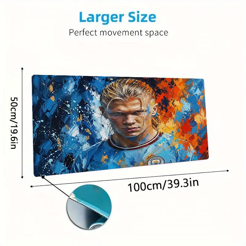 Erling Haaland Large Size Mouse Pad Large Gaming Table Cushion Non-slip Laptop Tablet Big Mousepad XXL Mat Mini PC Playmat With Lock Edge