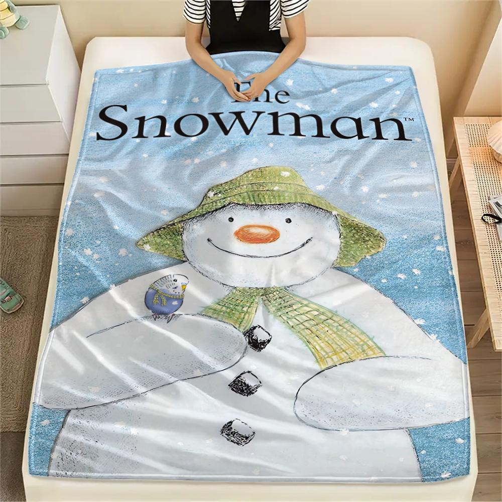 1 Stück Schneemann-Print Flanelldecke, Hohe Qualität, Bequem für alle Jahreszeiten, Heimdekoration, Wärme und Komfort, Perfekt für Weihnachtsgeschenke211