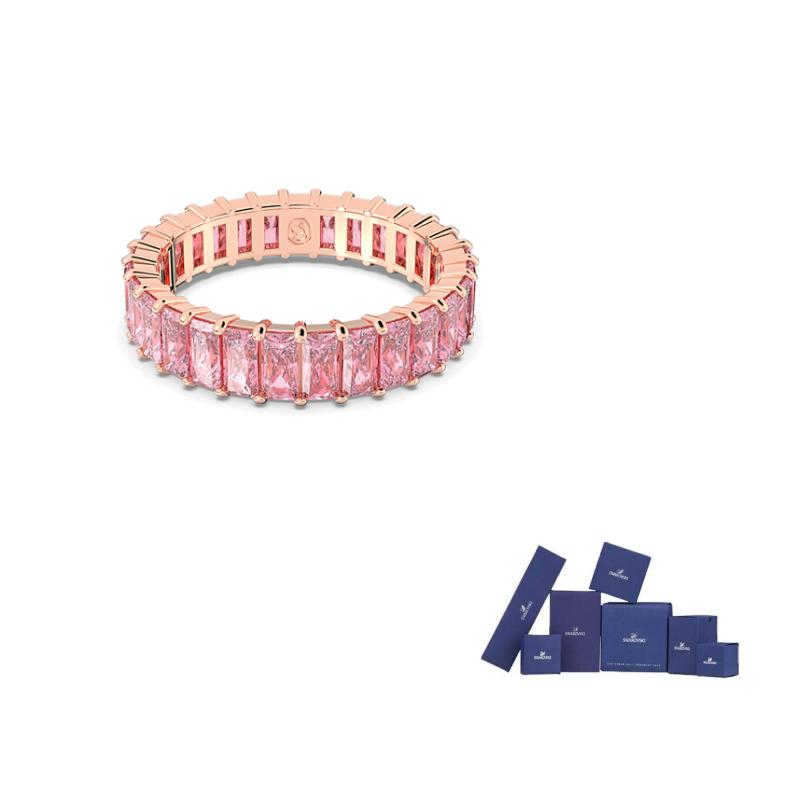 Swarovski Matrix Crystal embellished Ring 50-Original brand box (color random) розовый