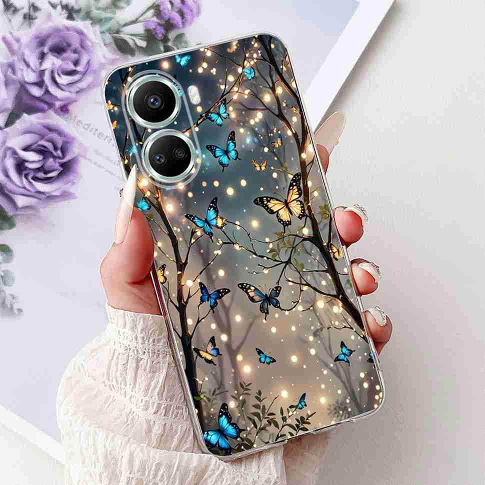 For Huawei nova 10 SE 4G Case BNE-LX1 Luxury Flower Soft Silicone TPU Cover For Huawei Nova 10SE 6.67" Butterfly Phone Casing