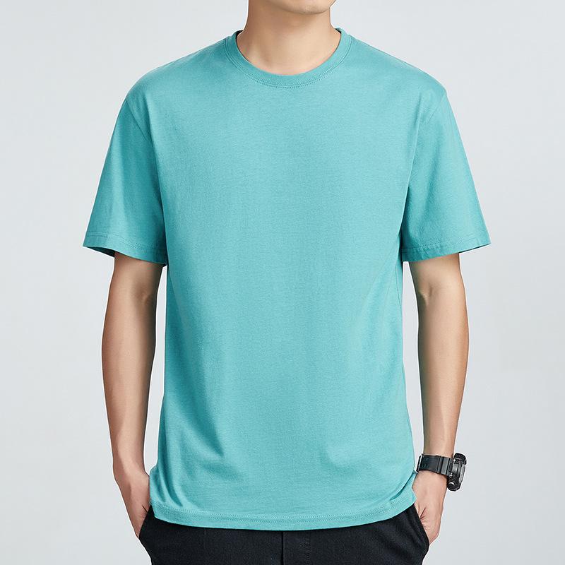 Men's Slim Fit Summer T-Shirt - Plain Color, Round Neck, Short Sleeve Fashion Trend