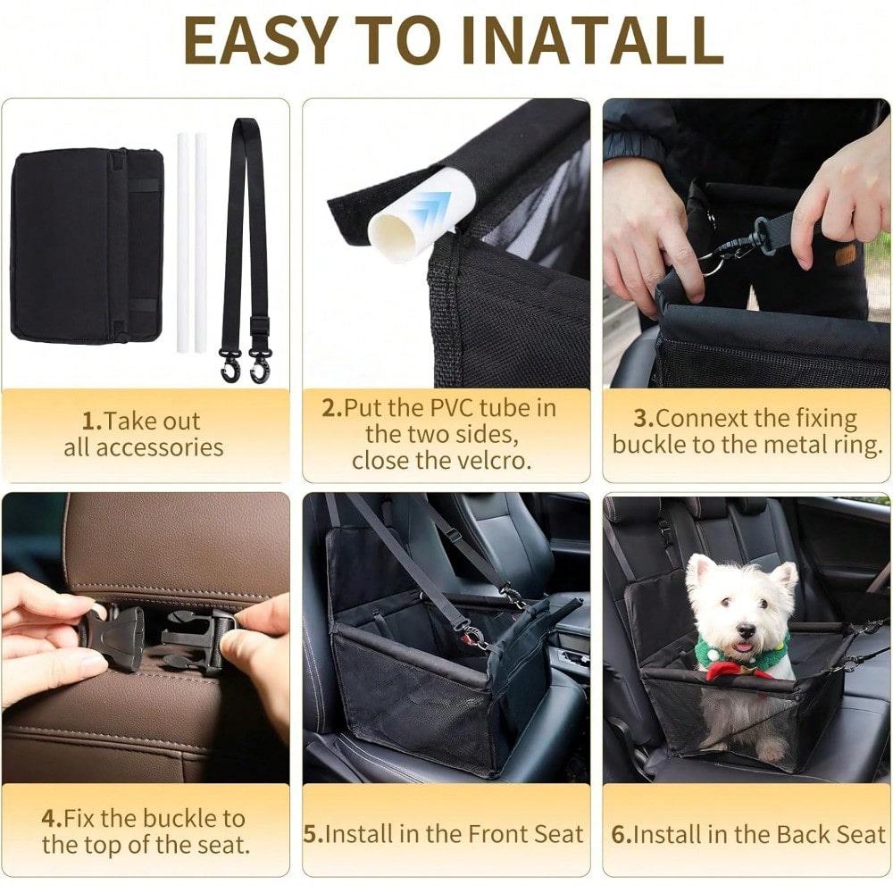 Dog Car Seat, Travel Pe-Style Dog Booster Seat, Breathable Dog Car Seat, with Adjustable Seat Belt Design