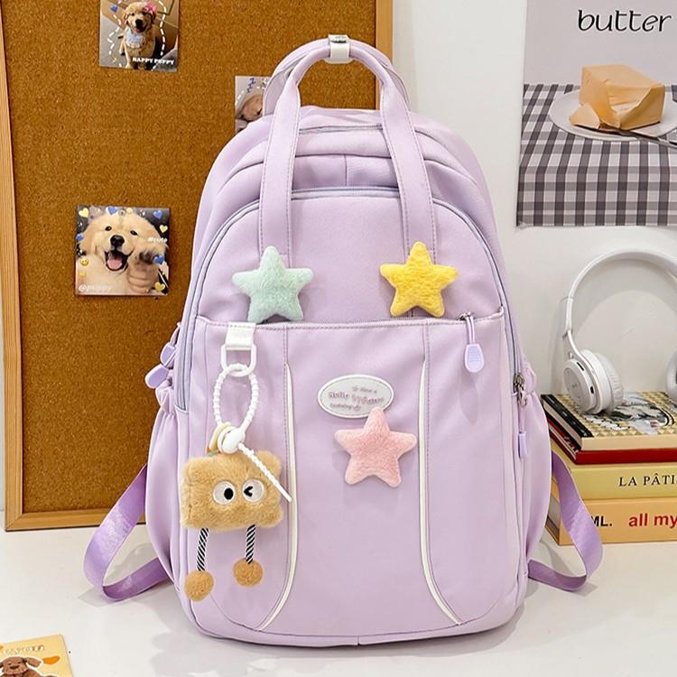 Schoolbag Korean version of the star cute girl backpack schoolbag junior high school girls high school students large capacity high value backpack