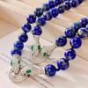 8mm High Quality Design Natural Lapis Lazuli Basic Clavicle Chain Necklace for Women