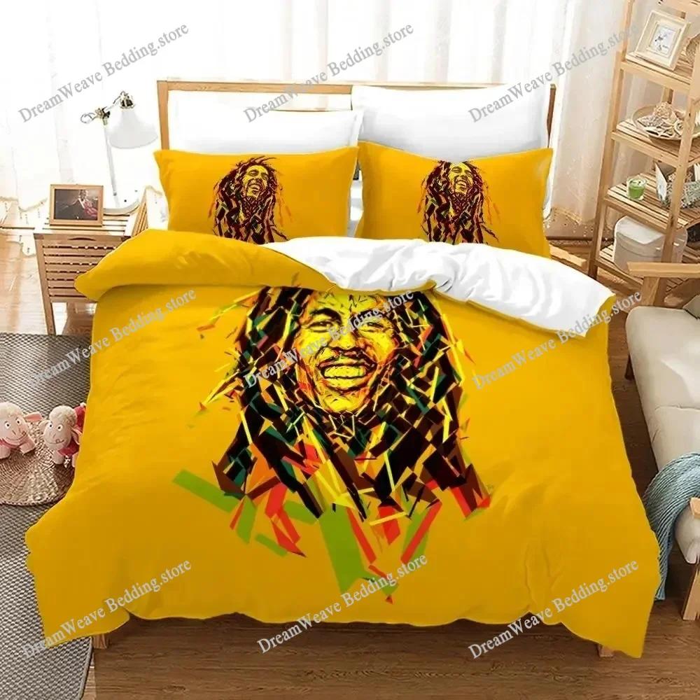 3D Print Bob Marley Duvet Cover Sets Music Legends Jamaica Singer Comfortable Bedspreads Queen King Size Polyester Bedding Sets9