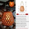 Solar Hanging Lantern: Outdoor Courtyard Pendant for Festive Atmosphere, Imitation Rattan Woven Design.