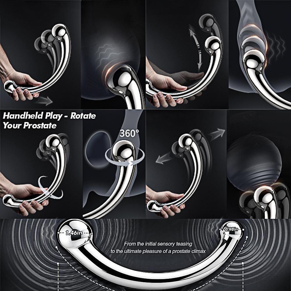 Metall Vibrierender Dildo G-Punkt Stab Prostata Massage Stift Penis P-Punkt Stimulator Analer Dildo Stecker Sexspielzeug für Männer Frauen Edelstahl