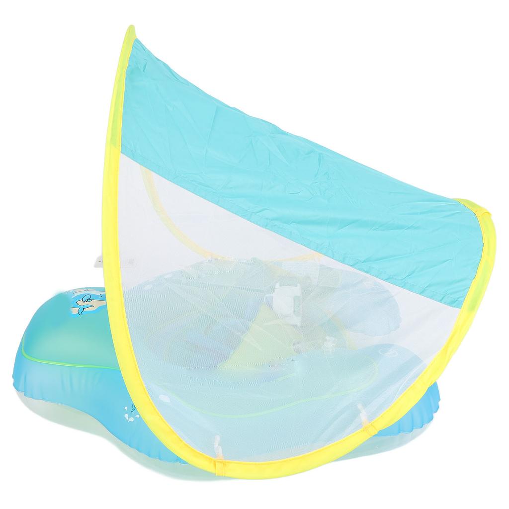 Baby Swimming Float Inflatable Infant Pool Float Ring with Removable Sun Protection Canopy