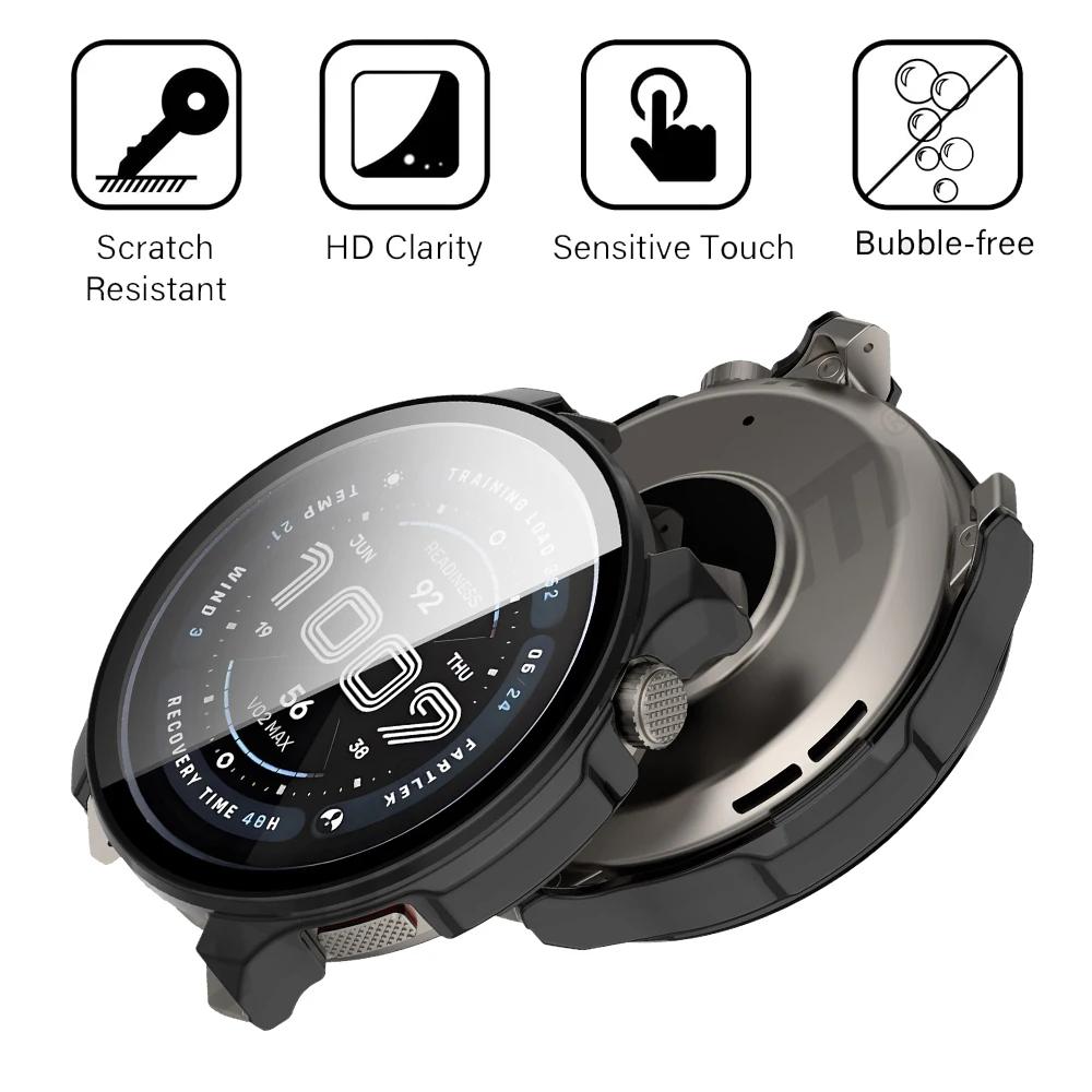 Vidrio+Funda para Amazfit Balance 2 Protector de Pantalla de Vidrio Templado y Parachoques Protector de PC Duro para Accesorios de Amazfit Balance2