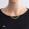Flat Snake Bone Clavicle Necklace - Non-Fading, Unisex Matching Chain Jewelry