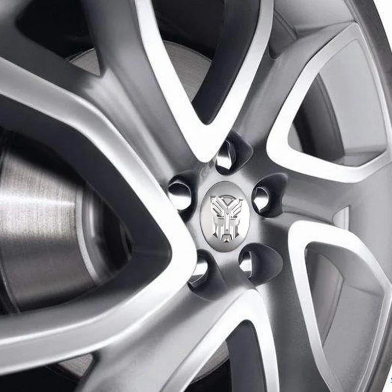 Car Styling 4Pcs 56mm Transformers Logo Car Tyre Wheel Center Hub Cap Autobots Emblem Decal Badge Sticker Accessories