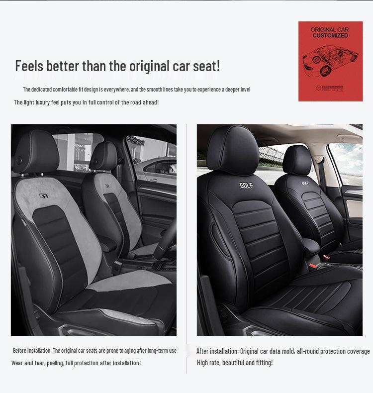 Durable Leather Golf Car Seat Cover – Universal Fit for All Seasons, Five-Seat Full Coverage.