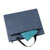 Zipper Briefcase Waterproof Large Capacity Portable Oxford Cloth Document Bag with Handle for Business Office Navy Blue