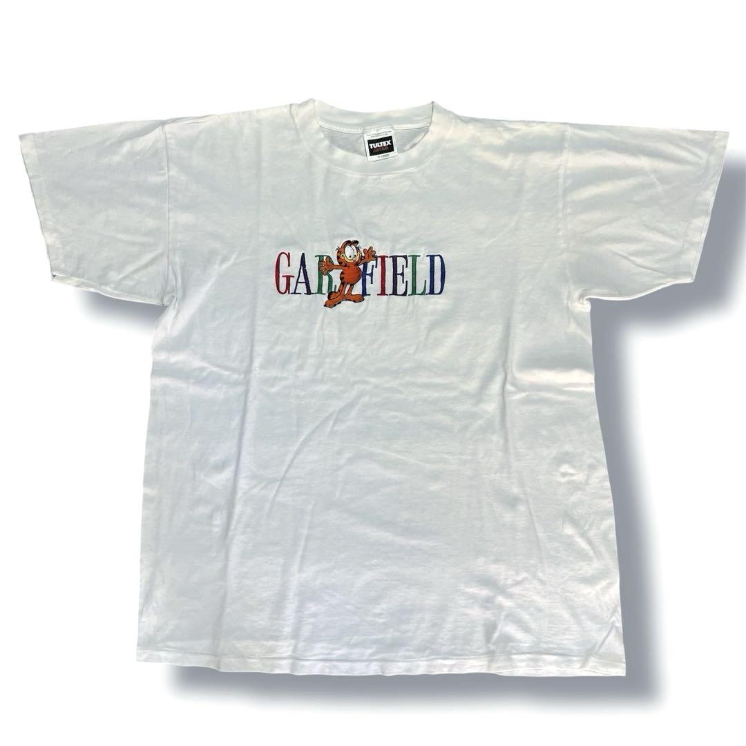 

[USED] Garfield 90s Embroidered T-Shirt, Tultex, Single Stitch, Anime Tee
