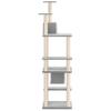 Cat Tree with Sisal Scratching Posts Light Grey 176 Cm